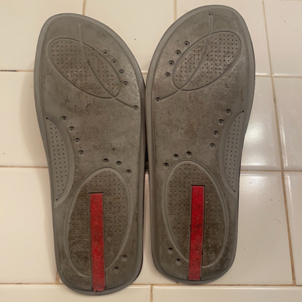 Prada Olive and Charcoal Slide Sandals - Picture 3 of 3